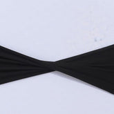 Lofaris Black Spandex Elastic Slider Banquet Chair Sashes Bow